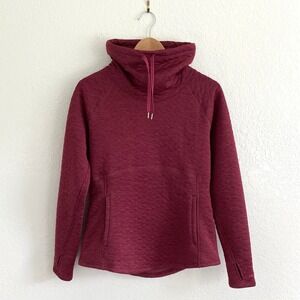 Marmot Annie Quilted Cowl Neck Pullover Sweatshirt Burgundy Medium